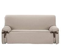 Martina Home Corfu Housse de canapé avec nœuds, Lin Coton Polyester, 3 Places