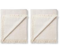Martina Home Foulard Polyvalent Spiga, 80% Coton, 20% Polyester, Brut, 260L x 180W (Lot de 2)