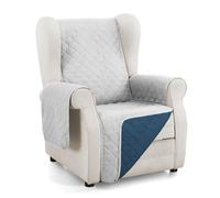 Martina Home Housse de canapé matelassée réversible Ambre 1 Place Relax Gris Bleu