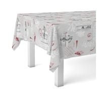 Martina Home Narcea Nappe en Toile Cirée Rouge 300 x 140 cm