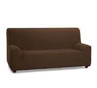 Martina Home Tunez, Housse de canapé extensible, Toile (50 % polyester, 45 % coton, 5 % élasthanne), Marron, 3 places (Taille du canapé : longueur 180-240 cm)