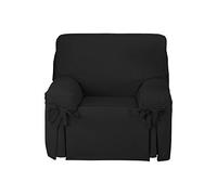 Martina Home Turie Housse de canapé avec nœuds, Coton Polyester, Noir, 1 Places