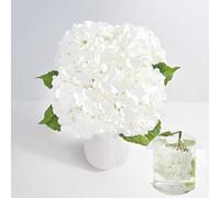 Martine Mall Lot de 4 hortensias artificiels en Latex au Toucher réaliste | Grandes fleurs d'hortensia réalistes à longue tige pour décoration d'intérieur, arrangements de fête, bouquets de mariage