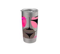 Martinis inspiré des années 50 en magenta et rose Gobelet isotherme en acier inoxydable double paroi