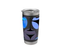 Martinis inspiré des années 50 gris bleu aqua Gobelet isotherme en acier inoxydable double paroi
