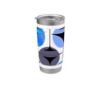 Martinis inspiré des années 50 gris bleu aqua Gobelet isotherme en acier inoxydable double paroi