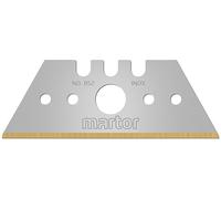 MARTOR 10 lames trapézoïdales inoxydables, lames de rechange pour cutter, couteau de sécurité, 26 mm, tranchantes, dans un distributeur, utilisables deux fois, n° 852