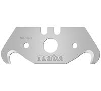 MARTOR 10x lame crochue 18,8 mm, 2-cutting edge, cutter, acier | En distributeur, Affûtage 1 face, moquette & parquet, couteau de sécurité, No. 5634.70