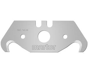 MARTOR 10x lame crochue 18,8 mm, 2-cutting edge, cutter, acier | En distributeur, Affûtage 1 face, moquette & parquet, couteau de sécurité, No. 5634.70