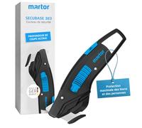 MARTOR SECUMAX 370 Couteau de sécurité | Cutter carton à lame cachée | Profondeur 6-10 mm, griffeur ruban, lame cachée protège utilisateur & marchandise, carton 3 couches. No. 370001.02