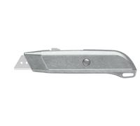 MARTOR SECUNORM MULTISAFE Cutter de Sécurité, Non Laqué, Inox | Cutter, curseur 1 côté, manche zinc, non laqué, lame arrondie inox, film & PVC. No. 81652.19