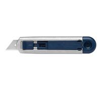 MARTOR SECUNORM PROFI25 MDP Cutter de Sécurité, Rétraction, Aluminium | Cutter, curseur 1 côté, manche alu MDP, lame inox, carton, film, adhésif, production. No. 120700.02