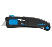 MARTOR SECUPRO MAXISAFE Cutter de Sécurité, Rétraction Cutter Professionnel | Droitier & gaucher, curseur 3 côtés, manche plastique, lame trapézoïdale, rétraction auto. No. 10139910.02