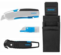 MARTOR set de produits SECUPRO 625, cutter, jeu de couteaux, SECUMAX 350, lames de rechange, étui de ceinture robuste, couteau en plastique renforcé de fibres de verre, gâchette, couteau de sécurité