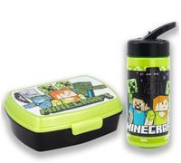MARUKATSU Minecraft Set à croque-monsieur et bouteille pour enfant réutilisable sans BPA 410 ml