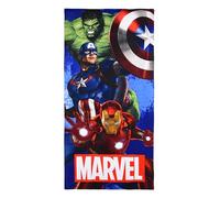 Marvel Avengers Drap de plage en microfibre - Super héros - 70 x 140 cm - Bleu