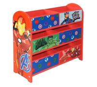 Marvel Avengers Meuble de rangement pour jouets : 6 boîtes de rangement pour chambre à coucher - Fabriqué en bois/tissu/métal - Assemblage et nettoyage faciles