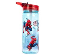 Marvel Bouteille en plastique Spiderman avec paille sans BPA, 580 ml, bouteille d'eau scolaire pour garçons, 100% étanche, bouteille de super-héros durable