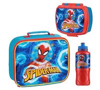 Marvel Ensemble 3 Pcs Rentrée: Sac Isotherme, Boîte à Goûter et Gourde Enfant Spiderman Avengers - Déjeuner, Pique-Nique - Accessoires Officiels (Multi Spiderman)