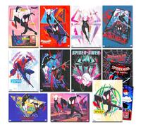 Marvel Livre d'affiches Spiderman Across the Spider-Verse - Le lot comprend 12 affiches, autocollants, plus (décoration de chambre de super-héros Spiderman)