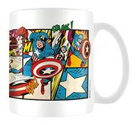 Marvel Mg23437 Tasse en Céramique Bande Dessinée Captain America Rétro 8 x 11,5 x 9,5 cm Multicolore, 11oz/315ml