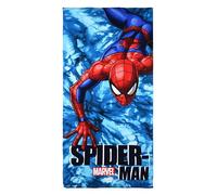 Marvel Serviette de plage Spiderman pour enfants, coton et microfibre, 70 x 140 cm (Turquoise)