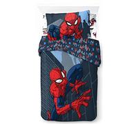 Marvel Spiderman Rues de la Ville, Parure de lit Enfant 140x200 cm, 100% Coton, lit 1 Personne - Comprend Housse de Couette, Drap Housse & taie d'oreiller - Convient aux Lits de 90x190cm à 90x200cm