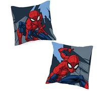 Marvel Spiderman Rues de New York Set de taies d'oreiller réversibles Enfant 80x80 cm, 100% Coton - Lot de 2