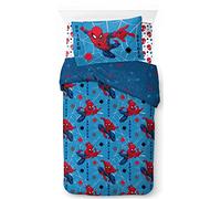 Marvel Spiderman Visages de Spidey, Parure de lit Enfant 140x200 cm, 100% Coton, lit 1 Personne - Comprend Housse de Couette, Drap Housse & taie d'oreiller - Convient aux Lits de 90x190cm à 90x200cm