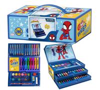 Marvel Spidey et Ses Amis Extraordinaires Mallette de Coloriage Deluxe pour Enfants | Kit de Dessin Portable 52 Pièces avec Feutres, Crayons de Couleur et Plus | Coffret Créatif de Dessin et Coloriage