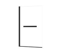 Marwell Paroi de douche pliante Black Touch 120 x 70 cm pour baignoire avec verre de sécurité trempé de 4 mm - Avec porte-serviettes - Cadre en aluminium de qualité supérieure