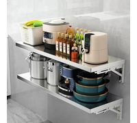 MARXAN Table Murale Pliante - Étagère Pliante en Acier Inoxydable 304 brossé, Table de Salle à Manger Flottante, Bar de Petit-déjeuner de Cuisine, Facile à Installer(L80xW50cm/L31xW20in)