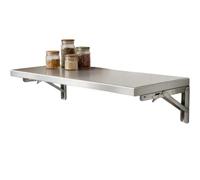 MARXAN Table Pliante Robuste - Bureau d'ordinateur Mural Pliable en Acier Inoxydable, Barre de Petit-déjeuner Suspendue, Table de Chevet Peu encombrante pour Jeu à abattant(L60xW35cm/L24xW14in)