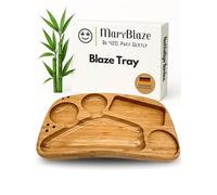 MaryBlaze Plateau à roulettes de qualité supérieure en bambou durable - Plateau roulant avec espace pour accessoires Weed - Plateau tournant polyvalent et accessoires pour joints pour la maison ou les