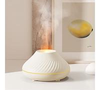 MARZIUS Flame Aroma Diffuseur d'huiles essentielles humidificateur 7 Couleurs de Flamme, pour la Maison, la Chambre, Le Yoga, Le Bureau, avec Protection d'arrêt Automatique sans Eau (White)