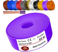 MAS Premium Câble conducteur H07 V-K 4 mm² SW, HBL, GNGE, RT, DBL, BR, WS, OR, VIO, GE ou GR Câble simple flexible (violet, 10 m)