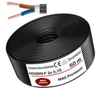 50m de câble souple en caoutchouc Câble de chantier H05RN-F 2x0,75 Flexible pour appareils