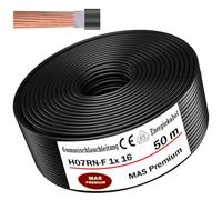 50m de câble souple en caoutchouc Câble de chantier H07RN-F 1x16 Flexible pour appareils