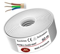 50m de câble électrique pour locaux humides Câble sous gaine NYM-J 3x10 mm² Câble électrique