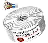 MAS Premium Câble de télécommunications J-Y(ST) Y 6 x 2 x 0,8 de 5 à 100 m - Câble téléphonique, de sonnette, de télécommunication, 20 m