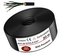 20m de câble de terre Câble de courant fort NYY-JZ 7X1,5 mm² Câble électrique