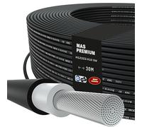 MAS Premium Câble solaire H1Z2Z2-K 4, 6, 10 mm² 5-200m Câble solaire TÜV-2 Halogène-libre double isolation Installation mobile ou fixe dans les systèmes photovoltaïques (H1Z2Z2-K 10, Noir, 30m)