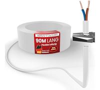 90m de câble flexible en plastique H05VV-F 2x1,5 blanc Câble flexible pour appareils