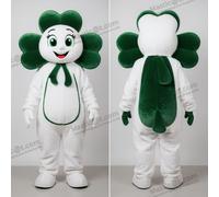Mascotte MASTICOT à quatre feuilles de trèfle blanc velouté