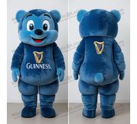 Mascotte MASTICOT brebis souriante bleu ciel Guinness