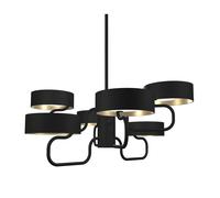 Masiero Sound S6 LED Kronleuchter, noir mat / laiton brossé
