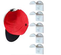 MASINIES Lot de 5 crochets muraux pour casquettes de baseball, casquettes, lunettes de soleil, écharpes, etc. Blanc