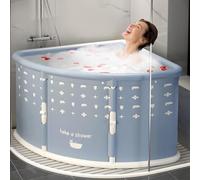 Masiunoz Baignoire pliable en forme d'éventail 70 x 70 cm, baignoire portable pour adultes, grand contour pliable, design d'angle, portable et facile à ranger (gris)