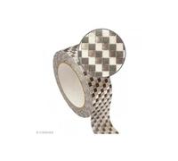 Masking Tape bleu 1,5 cm x 10 m - Damier - argenté