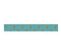 Masking tape - Éventail bleu sur fond doré - Repositionnable - 15 mm x 10 m - Global Gift Vert G